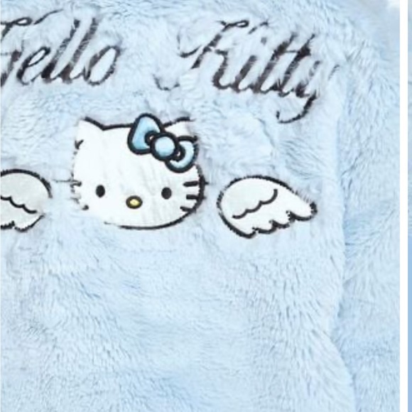 Hello Kitty X Forever 21 Sold out size Faux Fur Angel hooded coat - Picture 2 of 8